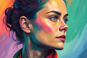 draw a digital scribble art abstract portrait