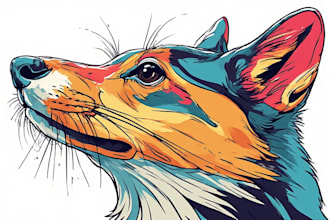 create a colorful animal pop art and portraits art for you
