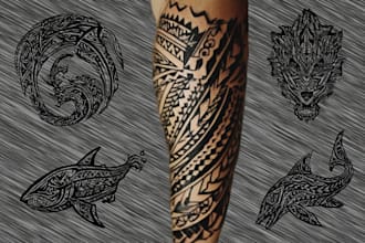 create your custom tribal polynesian tattoo sleeve