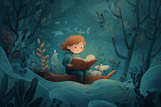create cute children book illustrations and storybook art