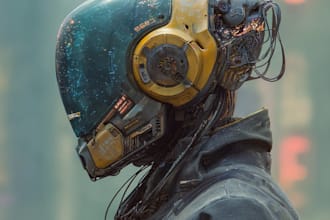 create cyberpunk character portrait art