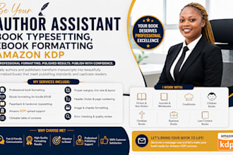 be your author assistant, book typesetting, ebook formatting amazon kdp