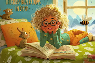 create a professional childrens book cover illustration