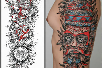 design a custom tattoo with unique and creative artwork