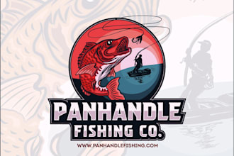do fishing and hunting logo for outdoor, wildlife, and adventure