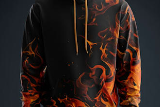 trendy streetwear hoodie design with mockup