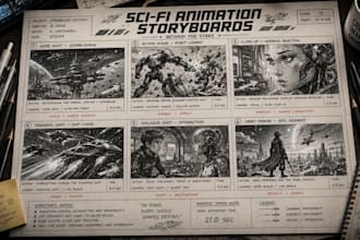 create professional animation storyboard for cartoons and films