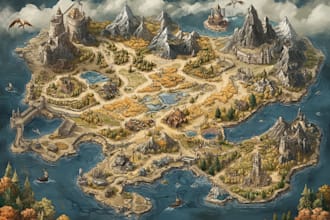 fantasy map illustration for map