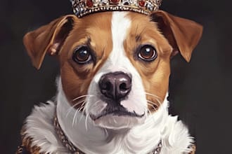 draw pet and owner in vector portrait