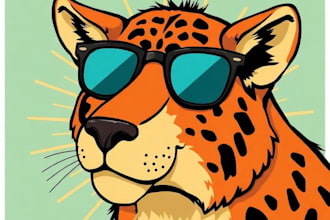 create custom animal pop art illustration with modern bold style