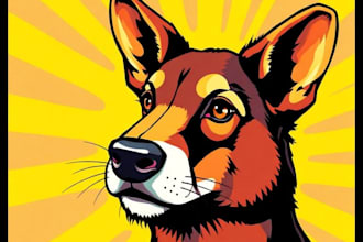 make high quality animal pop art illustrations with bold colors