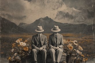 make your vintage retro album cover art