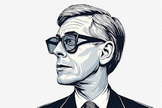 create a yourself a wsj style hedcut portrait illustration