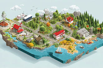 draw amazing vector or isometric map illustrations