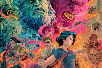 illustrate dynamic comic book covers and pages