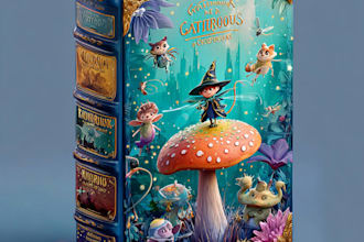 design a high quality cartoon book cover