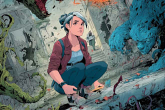 create professional comic book art and dynamic