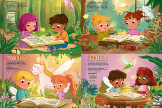 design children book illustration, story book, activity book