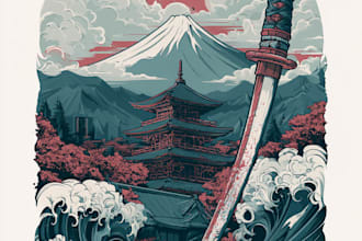 japanese t shirt illustration