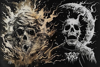 draw dark, punk, goth, horror character in comic like style