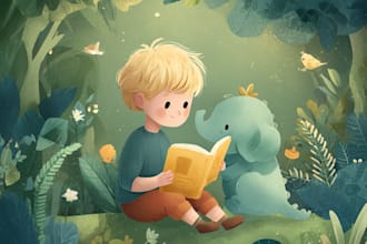 draw children story book illustration for kids