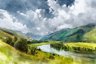 paint landscape watercolor painting