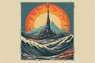 make vintage poster style cover art