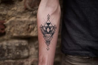 make custom minimal and geometric tattoo design