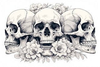 create realistic skull artwork illustration art