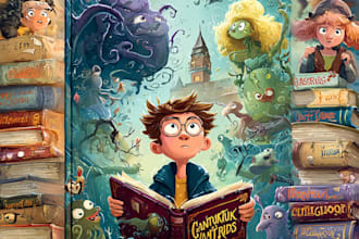 design eye catching cartoon book covers for authors