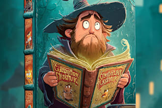 create colorful cartoon book covers that sell