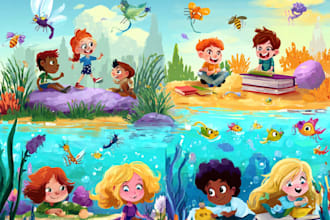 draw creative childrens book illustrations for your story