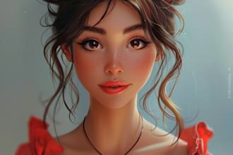 create magical couple portraits in disney or pixar style