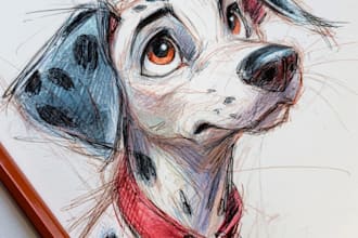 draw pet portrait with disney style