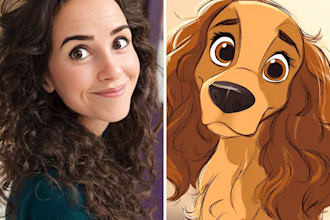 draw pet portrait into cartoon disney