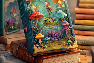 illustrate a professional cartoon book cover