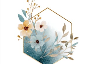 design a watercolor logo and brand kit
