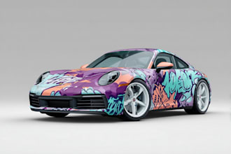create car wrap design, racing car wrap design