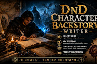 write your backstory dnd 5e character sheet npcs, or villain lore worldbuilding
