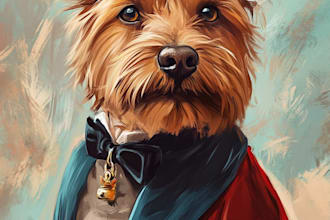 custom pet portrait, dog portrait, cat portrait