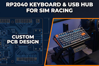 design custom rp2040 keyboard pcb and usb hub for sim racing