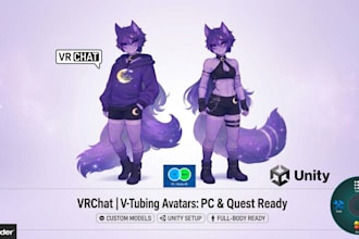 custom vrchat 3d model furry nsfw avatar anime character design rigging