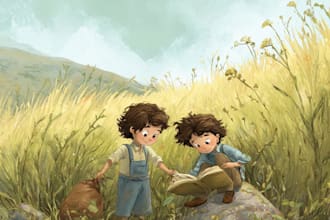 do children story book illustration, children story