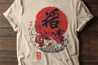 japanese t shirt illustration