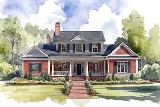 paint watercolor house portrait