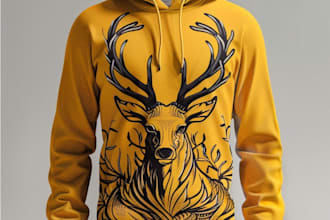 create trendy streetwear hoodie design with realistic mockup