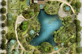 render architecture and landscape site plan design