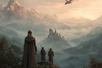 draw a fantasy book cover illustration