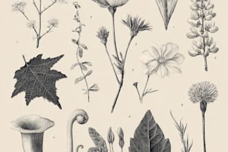 botanical illustration in the watercolor technique