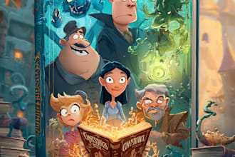 design cartoon book covers and character artwork